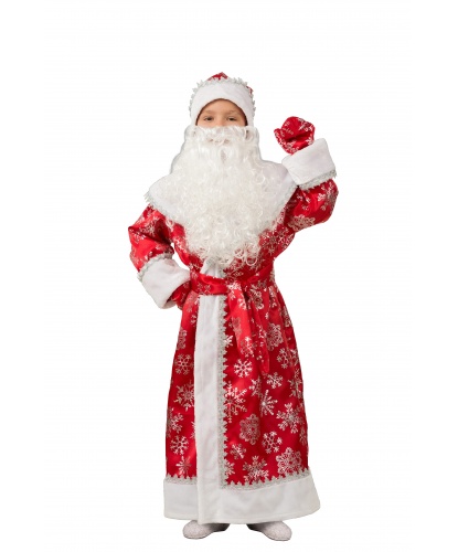Костюм Деда мороза на ребенка: шуба, пояс, шапка ,борода,варежки. (Россия)