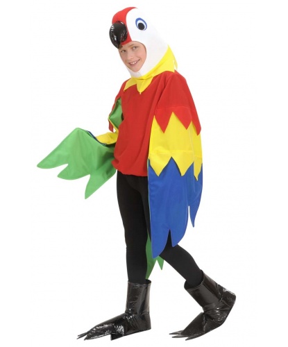 Детский костюм попугая: маска-капюшон, кофта, накладки на обувь (Италия)