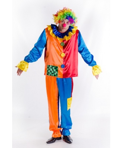 Костюм весёлого клоуна: кофта, брюки, парик, нос (Украина)
