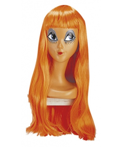 Парик оранжевый с длинными волосами и челкой : оранжевый (Италия)
