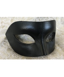 Мужская, карнавальная маска из кожи, черная