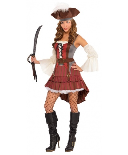 Костюм Пиратка семи морей: платье, шляпа, нарукавники (Германия)