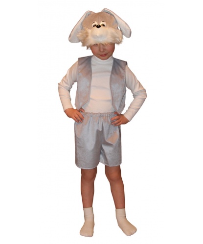 Детский костюм Зайчик: головной убор, жилетка, шорты (Россия)