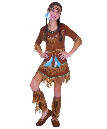 Костюм индейской девочки: платье, повязка на голову, гетры на ноги (Германия)