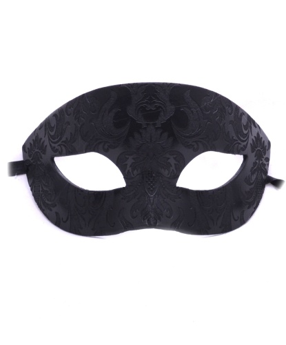 Венецианская маска с узором Ар нуво, черная, папье-маше (Италия)