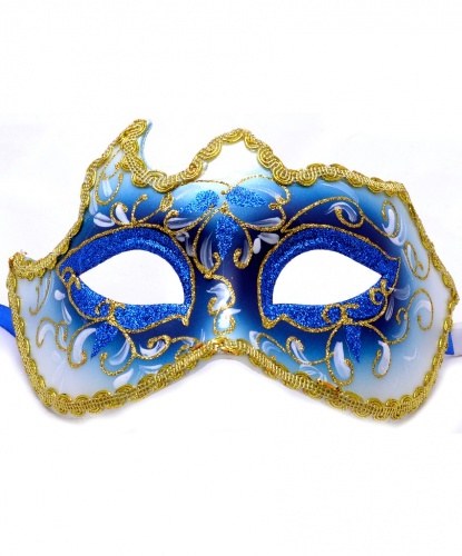 Синяя маска с золотой тесьмой, пластик (Италия)