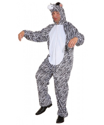 Взрослый костюм зебры: комбинезон с капюшоном (Германия)