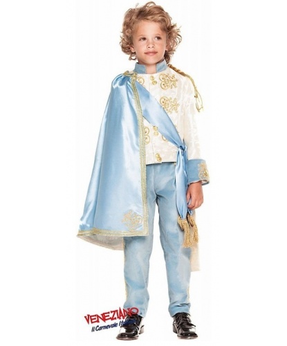 Детский костюм сказочного принца: камзол, накидка, брюки, корона, перевязь (Италия)