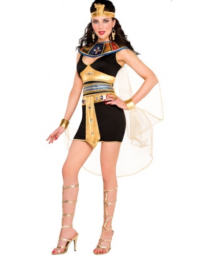 Взрослый костюм египтянки: платье, воротник, повязка на голову, прозрачная накидка (Германия)