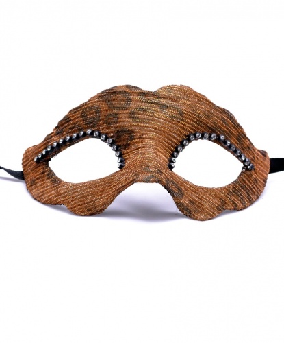 Венецианская маска Ricoperta с анималистичным принтом, ткань, стразы, папье-маше (Италия)