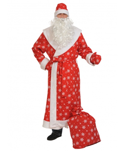 Костюм Деда Мороза: шуба, шапка, варежки, борода, пояс (Россия)