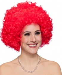 Красный кудрявый парик