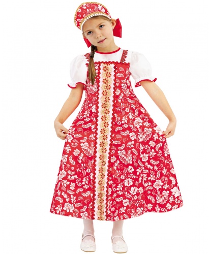 Детский костюм Аленка: платье, кокошник (Россия)