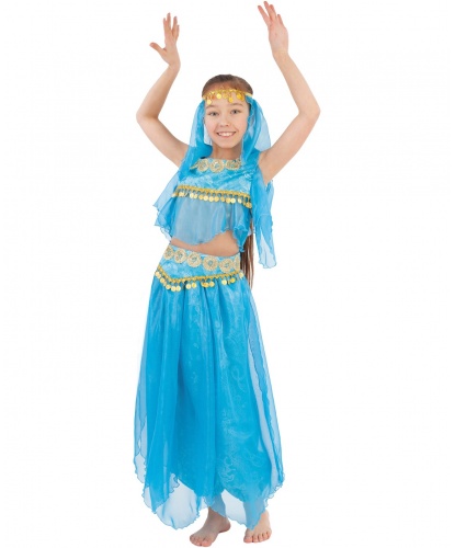 Детский костюм Восточная красавица: топ, шаровары, пояс, головной убор (Россия)