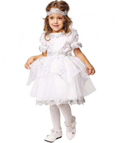 Детский костюм Снежинка: платье, повязка на голову (Россия)