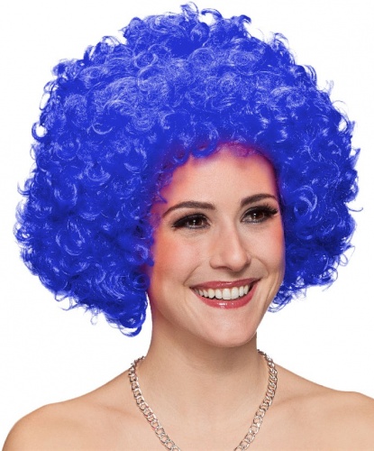 Синий кудрявый парик: синий (Германия)