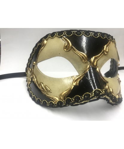 Мужская венецианская маска с золотом, папье-маше (Италия)
