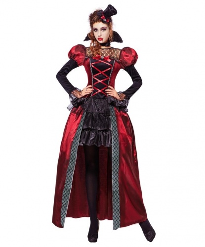 Костюм Викторианская вампирша: платье, головной убор, воротник (Италия)