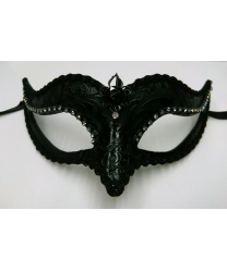 Венецианская маска Volpina, черная с узором