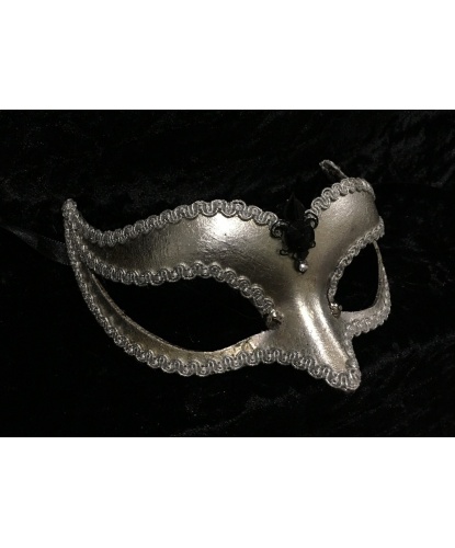 Венецианская маска Volpina, золотая , папье-маше, стразы, тесьма (Италия)