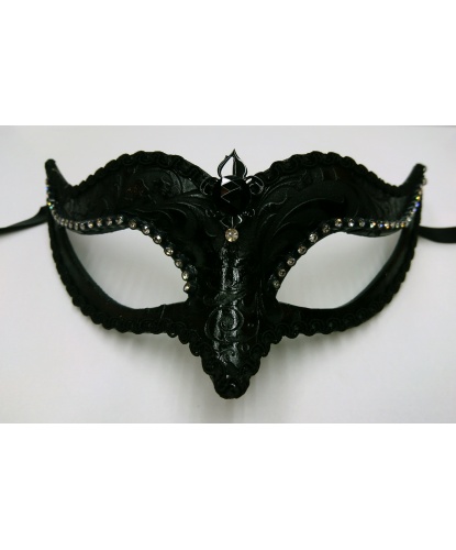 Венецианская маска Volpina, черная с узором, папье-маше (Италия)