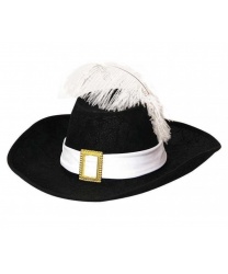Шляпа мушкетера с белым пером