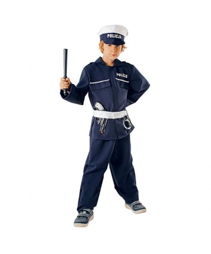 Детский костюм полицейского: брюки, куртка, кепка, пояс (Польша)
