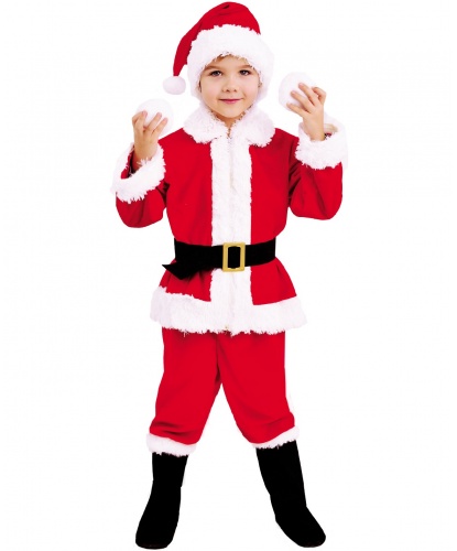 Костюм Санта Клауса: кофта, штаны с сапогами, колпак, ремень (Россия)