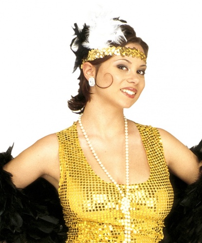 Золотая повязка с перьями Чарльстон: золотой (Италия)