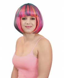 Разноцветный парик-каре