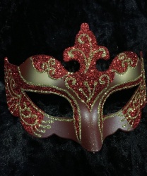 Карнавальная маска с блестками (красная)