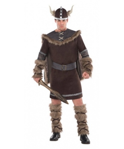 Взрослый костюм Викинг: туника, пояс, головной убор, гетры, накидка (Германия)