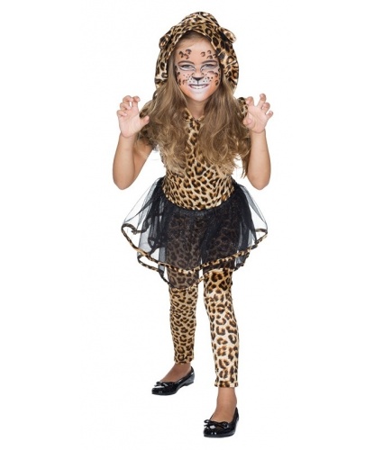 Костюм Леопард для девочки: платье с капюшоном, леггинсы (Германия)