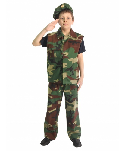 Детский костюм военного: берет, жилет, брюки (Россия)