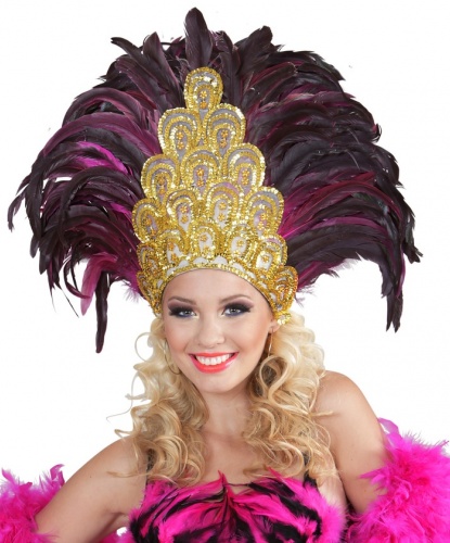 Карнавальный головной убор SALVADOR: золотой, розовый (Италия)