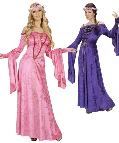 Платье благородной дамы (фиолетовое): платье, венок (Италия)
