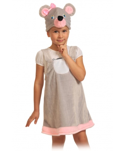 Детский костюм Мышка, плюш: сарафан, шапочка (Россия)