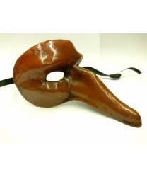 Сувенирная  венецианская маска Scaramuccia (коричневая)